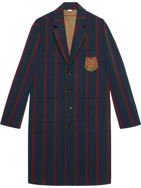 blue stripe gucci topcoat|net a porter gucci coats.